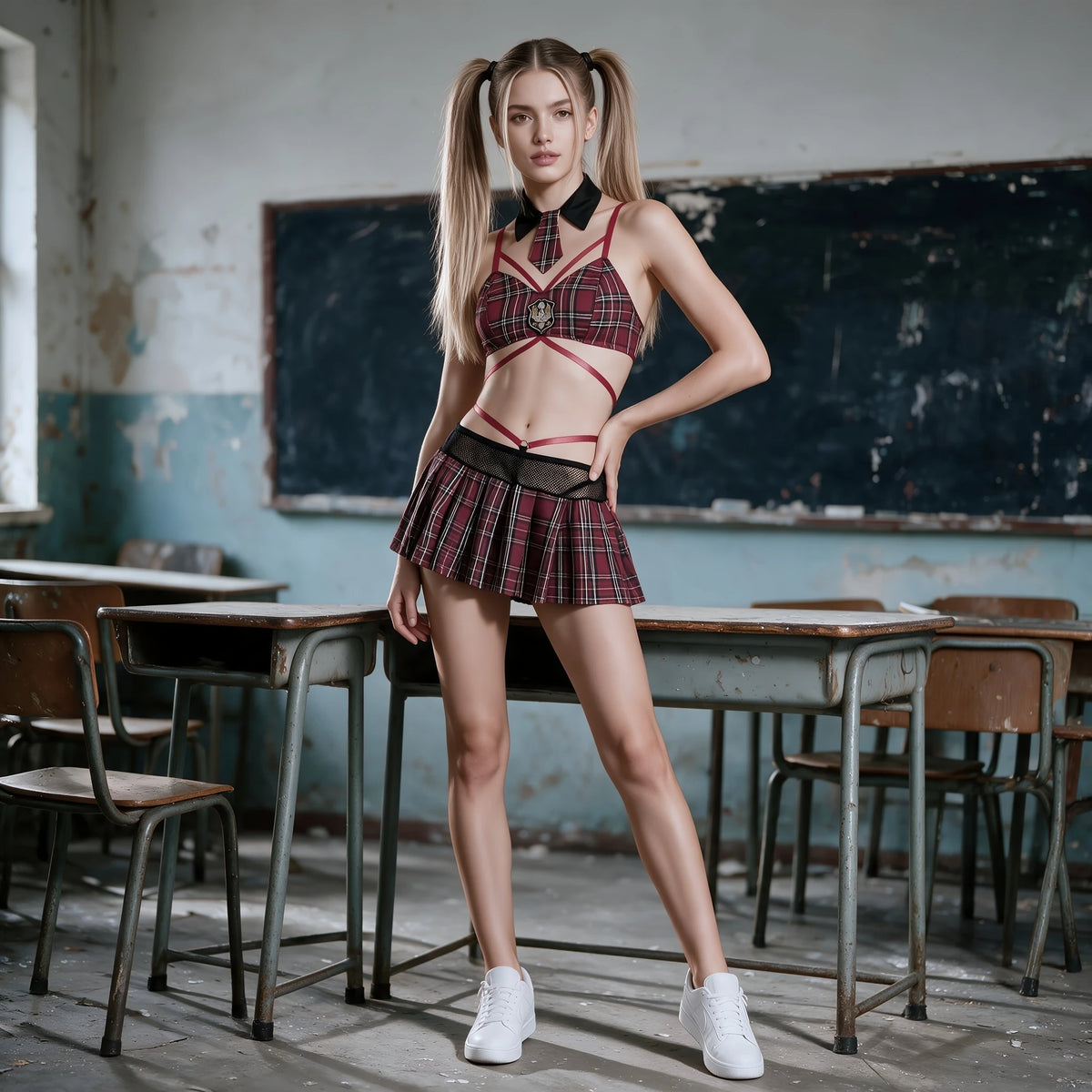3-teiliges Schulmädchen-Set "Academy Red" Cosplay in Gr. S - XL
