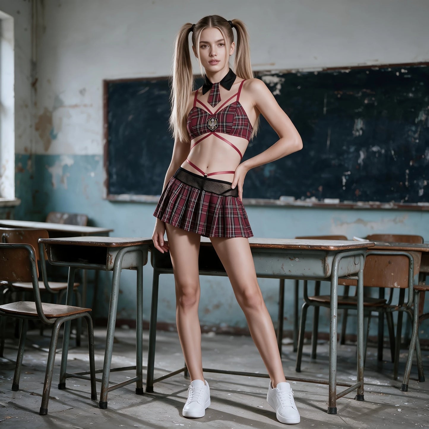 3-teiliges Schulmädchen-Set "Academy Red" Cosplay in Gr. S - XL